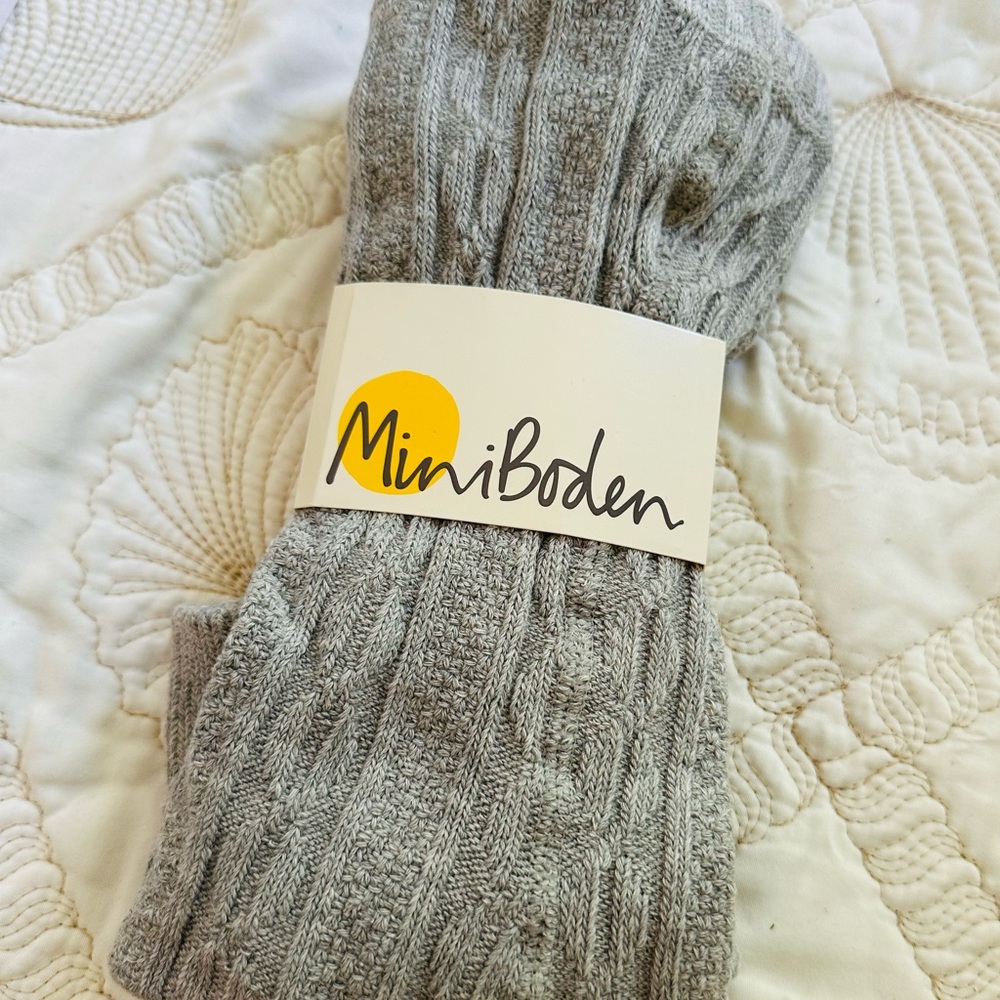 Mini Boden Light Gray Knit Tights